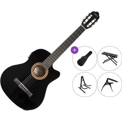 Valencia VC104CE Premium SET 4/4 Black Класическа китара с предусилвател