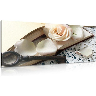 Obraz vintage zátiší s klíčkem - 100x50