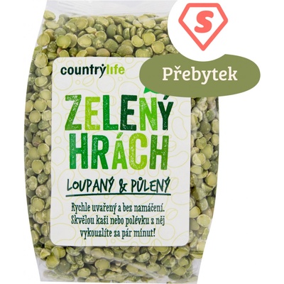 Country Life Hrách zelený loupaný půlený Bio 500 g – Zboží Dáma