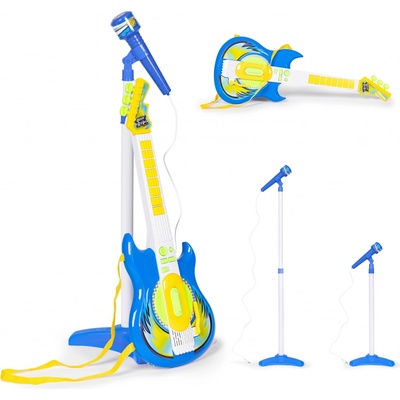 MULTISTORE Elektrická kytara set stativ pro děti mp3 modrá