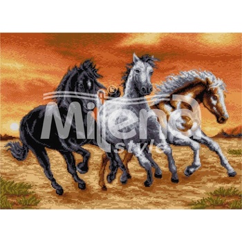 Milena Style Прерийни коне - гоблен със схема конци dmc 1: 4