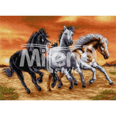 Milena Style Прерийни коне - гоблен със схема конци dmc 1: 4