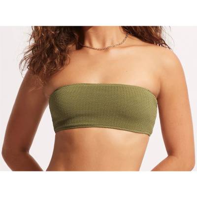 Seafolly Дамско бикини горнище Seafolly Women's Sea Dive Tube Top Bikini top - Khaki - размер 32 (EU) (150-2465-0411)