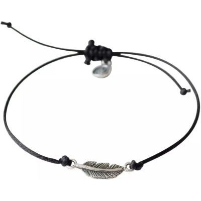 Boho Design náramek Peříčko&satén černý 0151360