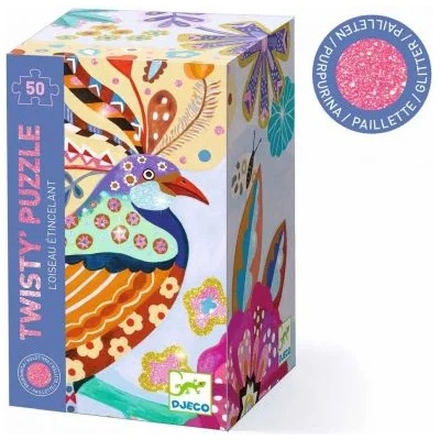 DJECO - Пъзел с брокат с 50 части - Искряща птица (DJ07022)
