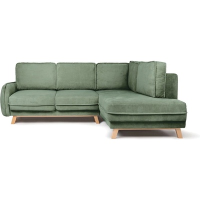 Bonami Светлозелен сгъваем ъглов диван от рипсено кадифе (десен ъгъл) Tori - Bonami Selection (TORILRIGHTCORNERPOSO47)