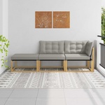vidaXL Комплект дивани за открито Бяло и светлосиво 241, 5 x 83 x 73 см (901658)