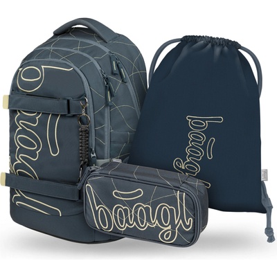 Baagl SET 3 Skate Max Wave: раница, пенал, торба GRS BAAGL | Sin | Момчешки | UNI