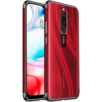 Image 1 of Xiaomi Силиконов прозрачен кейс New Electro за Xiaomi Redmi 8, Черна гланцирана рамка, Прозрачен (6122)