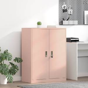 vidaXL Шкаф за съхранение Розово 80 x 40 x 105 см Стомана (891689)