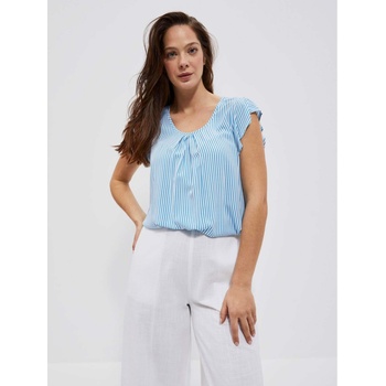 Moodo Блуза на сини и бели райета Moodo Moodo | Byal | ЖЕНИ | XS