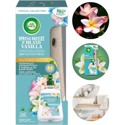 Air Wick ACTIVE FRESH Automatický osvěžovač vzduchu s kartuší Ocean breeze a rajské vanilky 228 ml