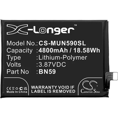 Cameron Sino Xiaomi Poco M5s / Redmi Note 10 4G CAMERON SINO Li-Polymer Battery 3.87V/4800mAh, съвместима с Redmi BN59, BLACK CS-MUN590SL (CS-MUN590SL)