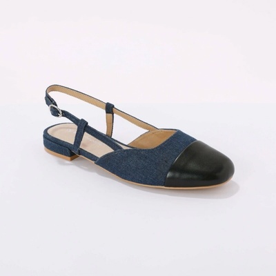 Blancheporte Dvojfarebné slingback baleríny modrá