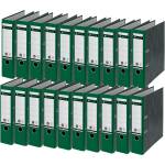 Leitz quality folders 180°, pack of 20, A4, 100 percent recycled cardboard, 8 cm spine width, cloud marble paper, green spine, 10805055 - 10800055 (10800055)