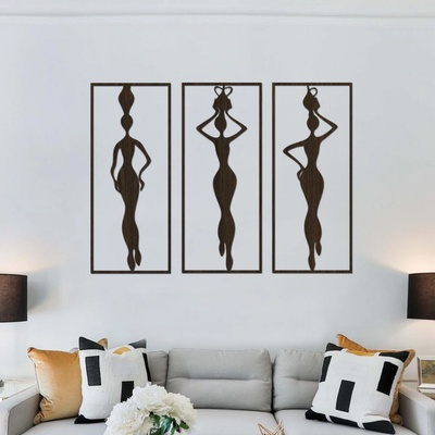 dřevo života Dřevěná dekorace na stěnu AFRICKÉ ŽENY Zvolte barvu dekoru: Wenge, Rozměry (cm): 78x60