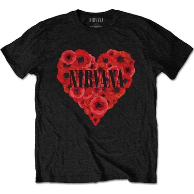 Nirvana tričko Poppy Heart čierne