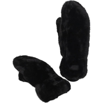 Дамски пухкави ръкавици в черно