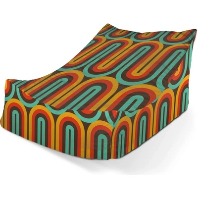 Sablio Sedací vak Lounge Retro vlny 80 x 95 x 50 cm