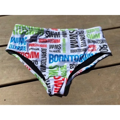 BornToSwim мъжки бански borntoswim logo brief white 4xl - uk44
