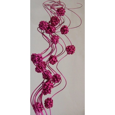 Curly ting with ball fuxia