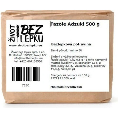 Život bez lepku Fazole adzuki 0,5 kg