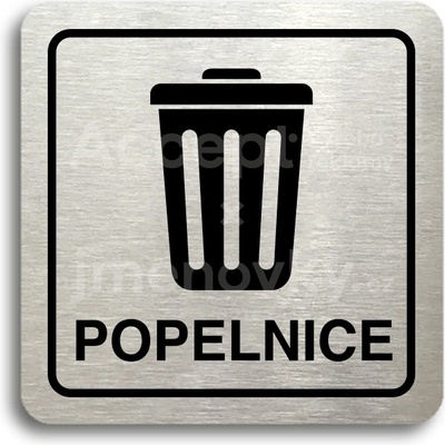 ACCEPT Piktogram popelnice III - stříbrná tabulka - černý tisk