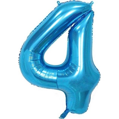 Cakesicq Fóliový balón číslo štyri modrý 102cm