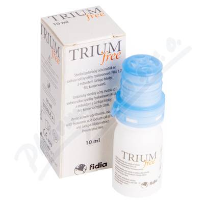 Trium Free očné kvapky s obsahom kyseliny hyaluronóvej a extraktu z Ginko biloby 10 ml