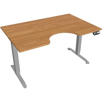 Hobis Office Pro psací stůl Motion MS ERGO 2 Šířka: 140 cm, Barva desky: olše, Barva kovu: šedá RAL 9006 Šířka 120-180 cm / 27 barevných variant
