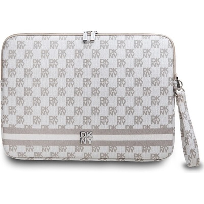 DKNY PU Leather Checkered Pattern and Stripe Computer Bag 15/16" DKCS16PVSHLE Beige