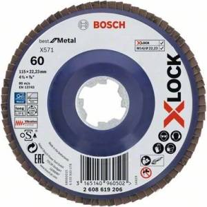 Bosch X-LOCK Ламелен шлифовъчен диск BfM Ø 115 мм, G 60, X571 2608619206 (2608619206)