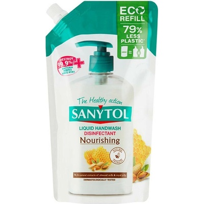 Sanytol Zelený čaj & Aloe Vera dezinfekčný hydratujúce mydlo na ruky náhradná náplň 500 ml