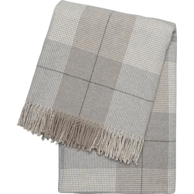 SCANquilt vlněný pléd Deli wool kostka světle šedá střední 130x200