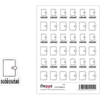 Fleppi Samolepky - Diářování Druh: Zápisník s gumičkou