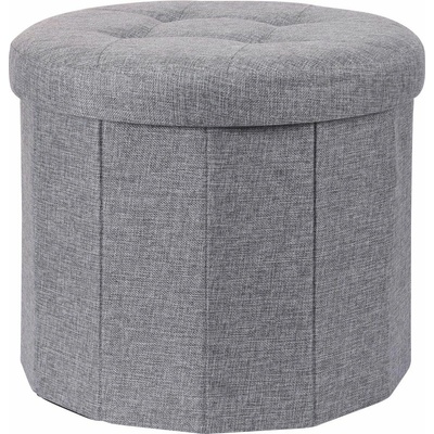 Home Styling Collection Pouf s prošívaným sedlem OTTOMAN, 45 × 39 cm, šedý