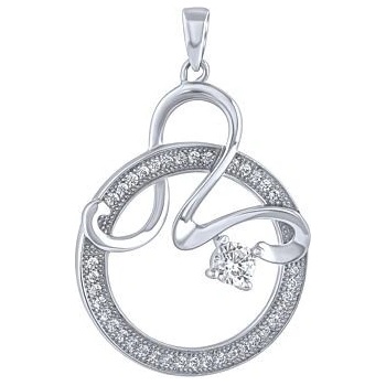 SILVEGO Strieborný prívesok s mikro zirconia JJJP0171