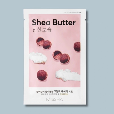 Missha Airy Fit Sheet Mask Shea Butter plátýnková maska s výtažkem bambuckého másla 19 g