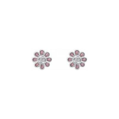 D for diamond Detské strieborné náušnice s diamantom E6432