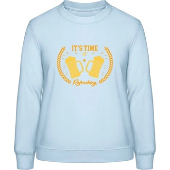 AWDis Sweat mikina Pivný motív It's Time of Refreshing nebeská modrá