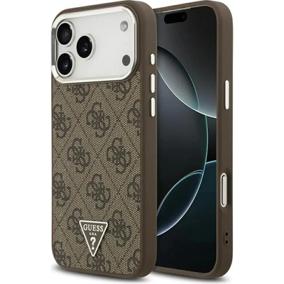 GUESS Калъф Guess 4G Triangle Logo MagSafe за iPhone 17 Pro Max - кафяв