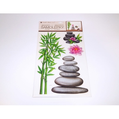 Room Decor 10498 Samolepicí dekorace na stěnu zelený bambus a plastické kameny rozměry 30 x 50 cm – Zbozi.Blesk.cz