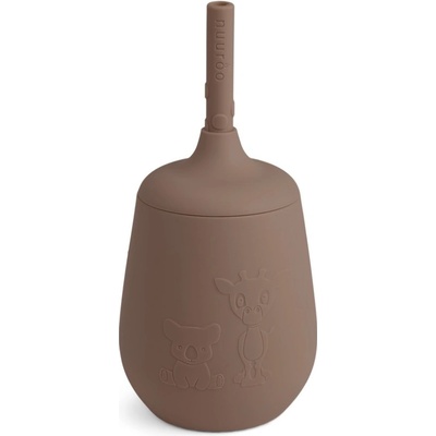 Nuuroo Adita Silikonový hrneček s brčkem Chocolate Malt