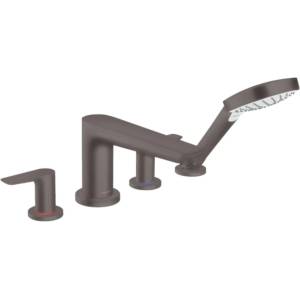Hansgrohe Talis E - Смесител за монтаж на ръба на ваната, 4-отворна инсталация, матиран черен хром 71748340 (71748340)