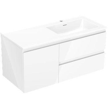 Mexen Orio баня шкаф 100 см с мивка Otis дясна, 2S, 1D, бял гланц - 91A13-10047-3-BBFFF00-W18P00 (91A13-10047-3-BBFFF00-W18P00)