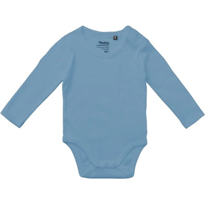 Neutral Detské body s dlhými rukávmi z organickej Fairtrade bavlny Dusty indigo