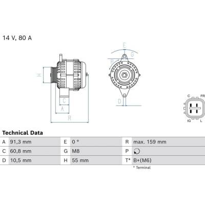 Alternátor BOSCH 0 986 086 890