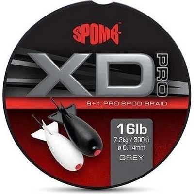 Spomb Šňůra XD Pro Braid Grey 300m 0.14mm 16lb