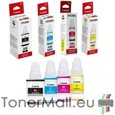 Canon Комплект 4 бутилки с мастило CANON GI-490 Black, Cyan, Magenta, Yellow