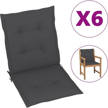 Image 1 of vidaXL Възглавници за столове 6 бр антрацит Оксфорд плат (314131)